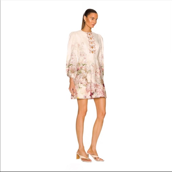 Zimmermann Dancer Hummingbird Mini Dress- Alabaster Garden Floral - Picture 5 of 16